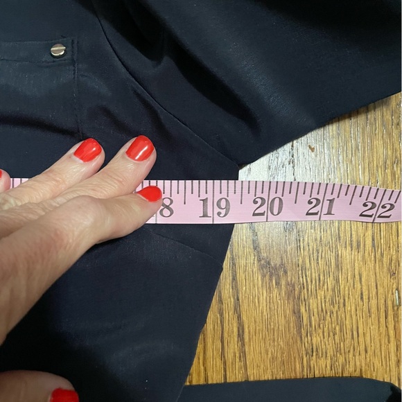 The Limited Solid Navy Button Down Rollup Sleeve Dress Size 8 - Picture 9 of 11